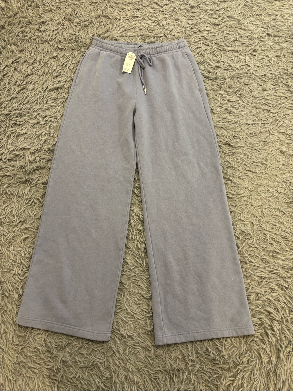 NEW Abercrombie & Fitch Sweatpants Women's Blue Medium Wide Leg Loungewear Baggy